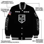 customized los angeles kings american flag skull black varsity jacket best selling