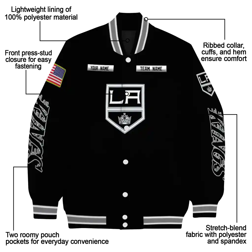 customized los angeles kings american flag skull black varsity jacket new arrival customized los angeles kings american flag skull black varsity jacket new arrival