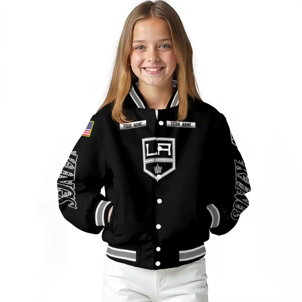 customized los angeles kings american flag skull black varsity jacket top rated customized los angeles kings american flag skull black varsity jacket top rated