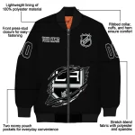 customized los angeles kings claw rip black bomber jacket best selling