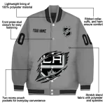 customized los angeles kings claw streak grey varsity jacket best selling