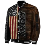 customized los angeles kings flag wood brown varsity jacket best selling