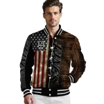 customized los angeles kings flag wood brown varsity jacket best selling