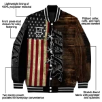 customized los angeles kings flag wood brown varsity jacket best selling