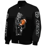 customized los angeles kings groot football black varsity jacket best selling