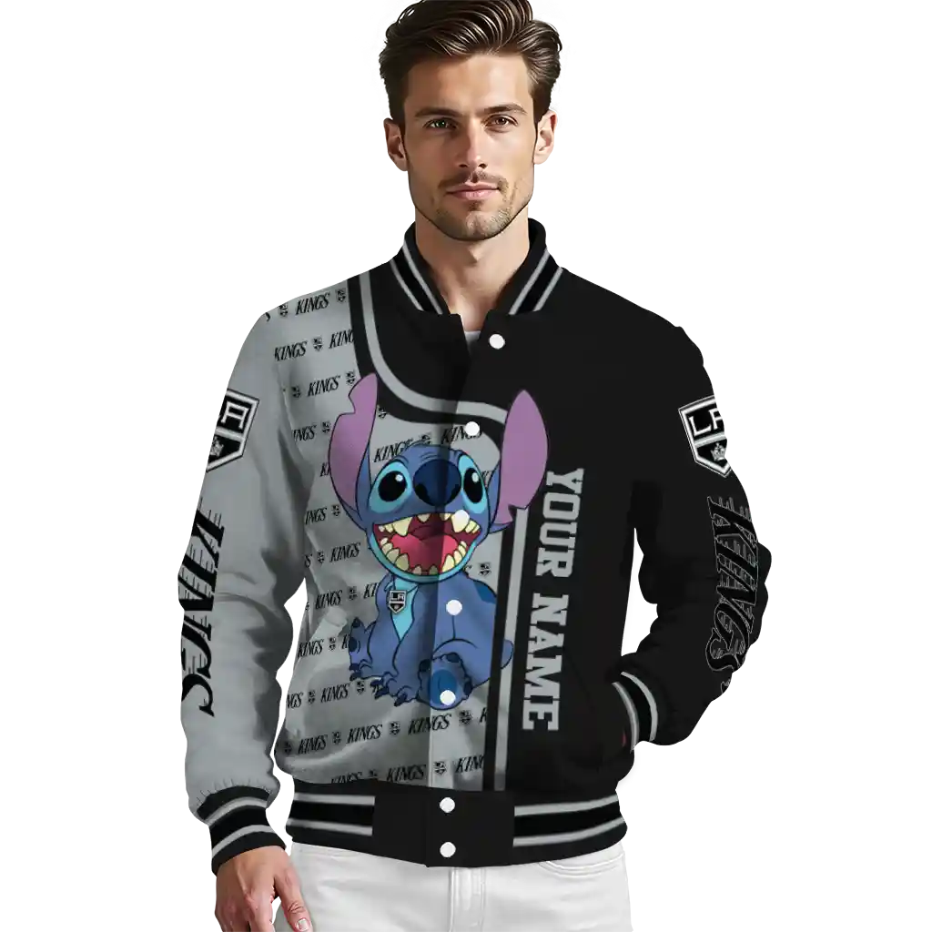 customized los angeles kings stitch laughing black varsity jacket high quality customized los angeles kings stitch laughing black varsity jacket high quality