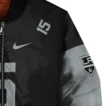 customized los angeles kings team patch black bomber jacket best selling