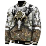 customized los angeles lakers deer skull camouflage white varsity jacket best selling