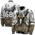customized los angeles lakers deer skull camouflage white varsity jacket best selling