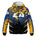 customized los angeles rams brick motion blue black windbreaker jacket best selling