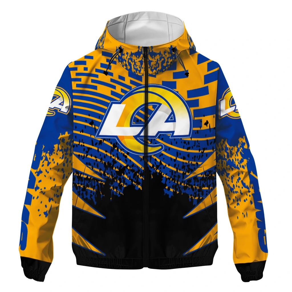 customized los angeles rams brick motion blue black windbreaker jacket best selling customized los angeles rams brick motion blue black windbreaker jacket best selling