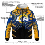 customized los angeles rams brick motion blue black windbreaker jacket best selling