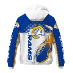 customized los angeles rams football rush blue white windbreaker jacket best selling