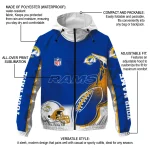 customized los angeles rams football rush blue white windbreaker jacket best selling