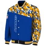 customized los angeles rams freedom claw blue varsity jacket best selling
