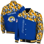 customized los angeles rams freedom claw blue varsity jacket best selling