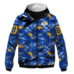customized los angeles rams shark art blue windbreaker jacket best selling