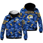 customized los angeles rams shark art blue windbreaker jacket best selling