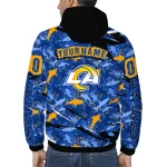 customized los angeles rams shark art blue windbreaker jacket best selling