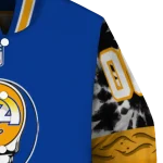 customized los angeles rams skull center blue black varsity jacket best selling