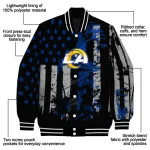 customized los angeles rams star stripes blue black varsity jacket best selling
