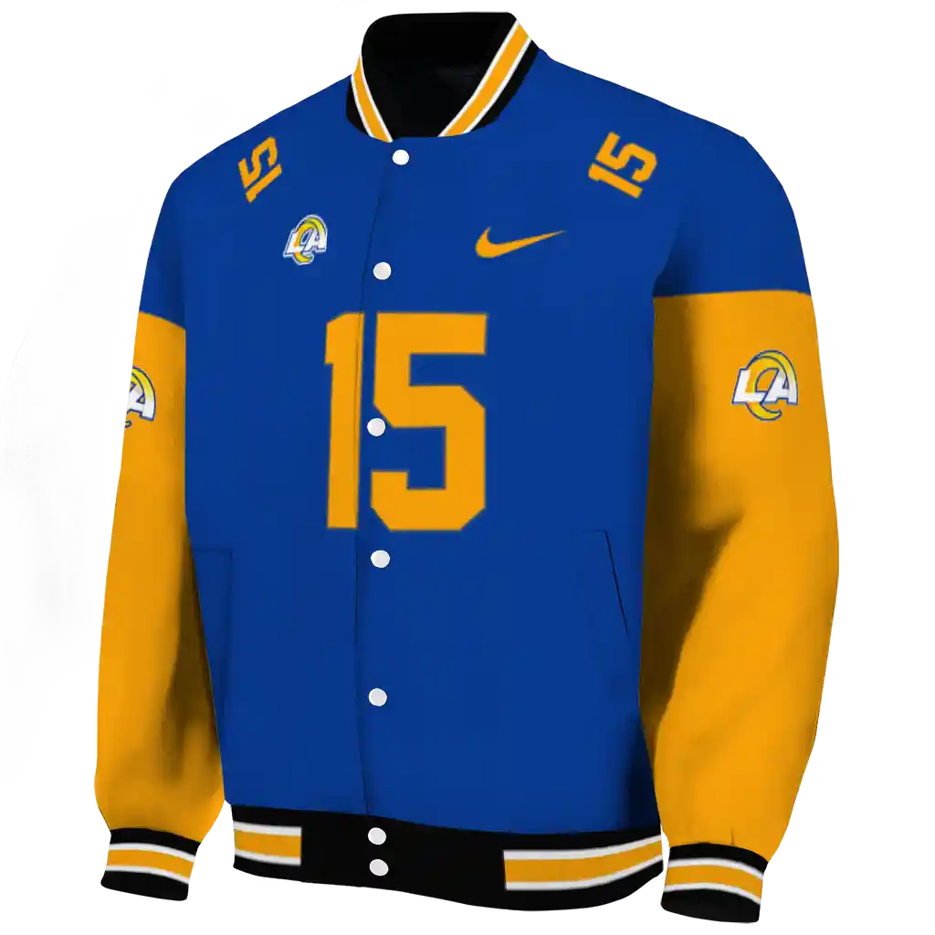 customized los angeles rams team patch blue varsity jacket best selling customized los angeles rams team patch blue varsity jacket best selling