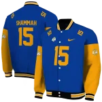 customized los angeles rams team patch blue varsity jacket best selling