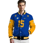 customized los angeles rams team patch blue varsity jacket best selling