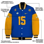 customized los angeles rams team patch blue varsity jacket best selling
