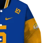 customized los angeles rams team patch blue varsity jacket best selling