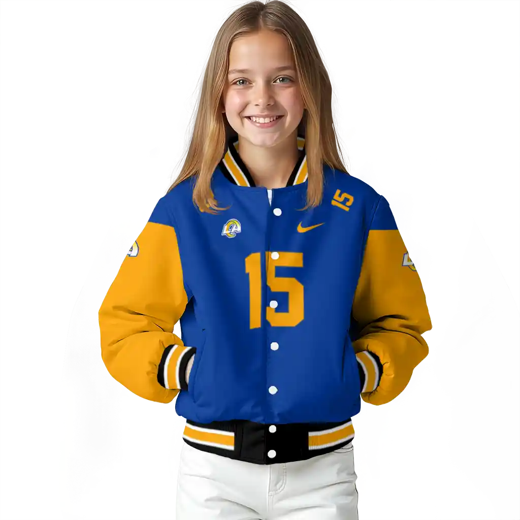customized los angeles rams team patch blue varsity jacket top rated customized los angeles rams team patch blue varsity jacket top rated