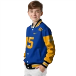 customized los angeles rams team patch blue varsity jacket best selling