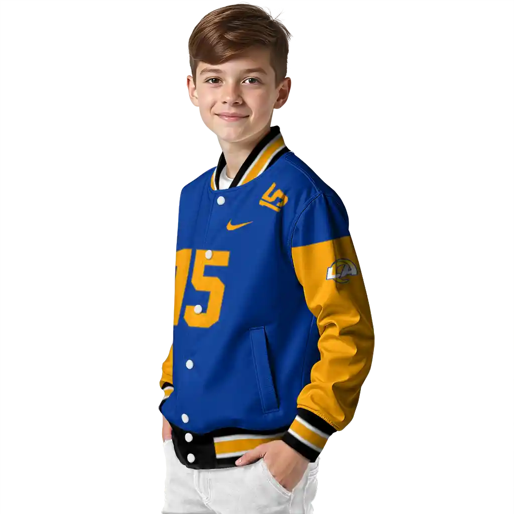 customized los angeles rams team patch blue varsity jacket trendy customized los angeles rams team patch blue varsity jacket trendy