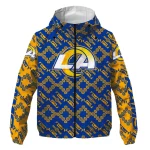 customized los angeles rams trellis mesh blue windbreaker jacket best selling