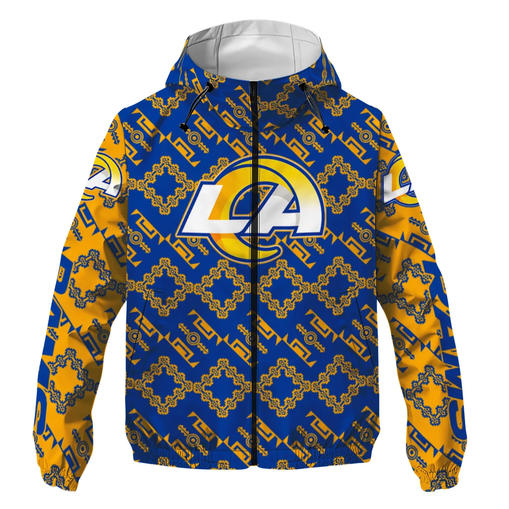 customized los angeles rams trellis mesh blue windbreaker jacket best selling customized los angeles rams trellis mesh blue windbreaker jacket best selling