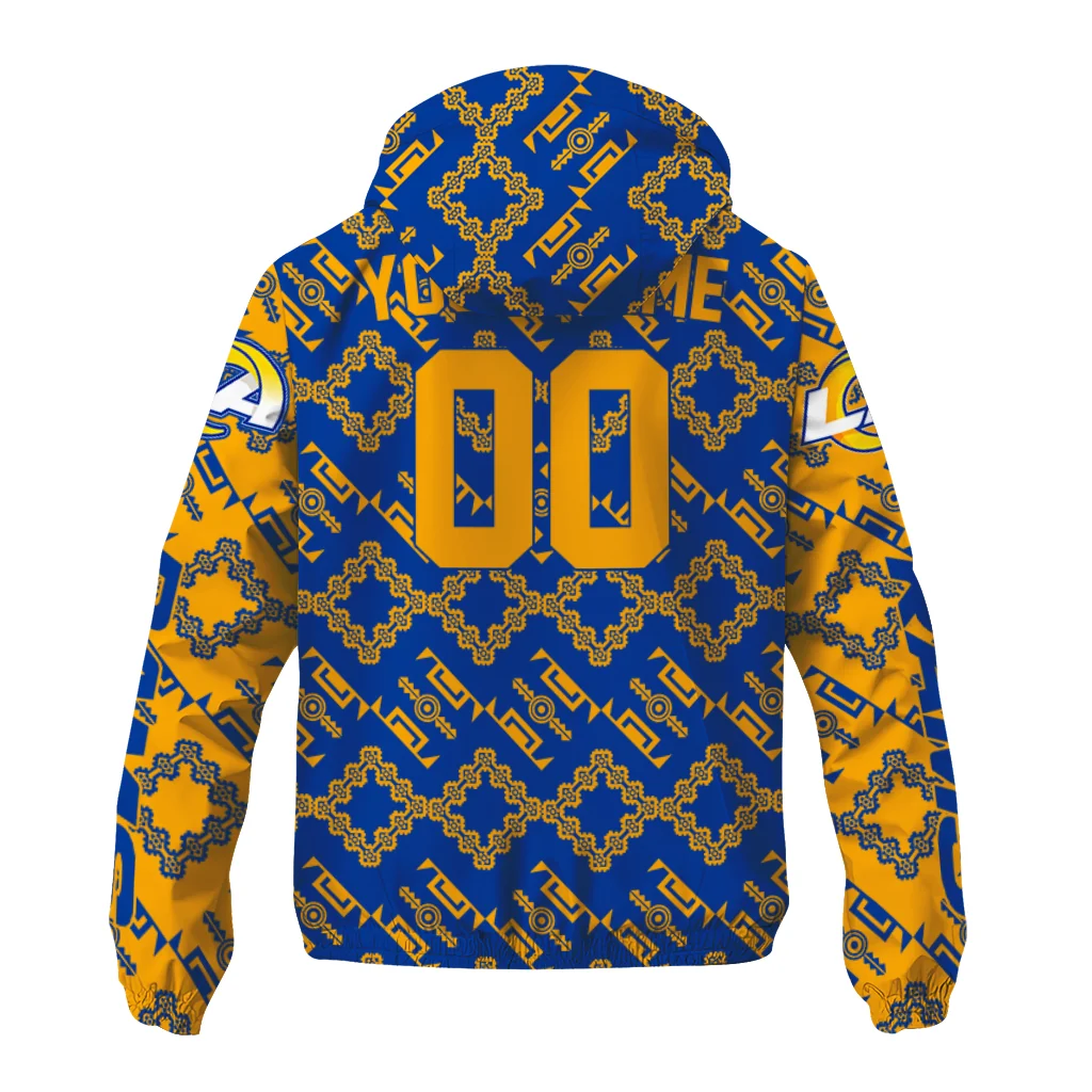 customized los angeles rams trellis mesh blue windbreaker jacket fashion forward customized los angeles rams trellis mesh blue windbreaker jacket fashion forward
