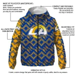 customized los angeles rams trellis mesh blue windbreaker jacket best selling