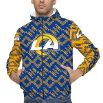 customized los angeles rams trellis mesh blue windbreaker jacket best selling