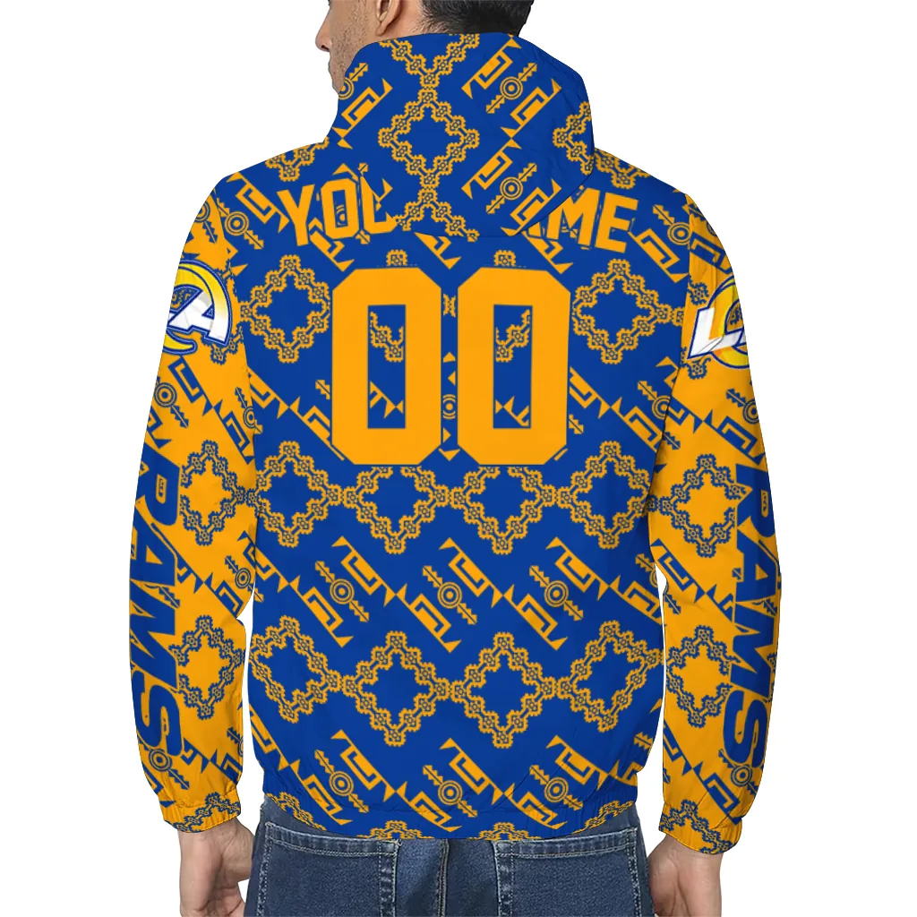 customized los angeles rams trellis mesh blue windbreaker jacket trendy customized los angeles rams trellis mesh blue windbreaker jacket trendy