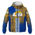 customized los angeles rams tribal swirls blue windbreaker jacket best selling