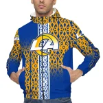 customized los angeles rams tribal swirls blue windbreaker jacket best selling