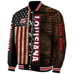 customized louisiana ragin cajuns flag wood brown varsity jacket best selling