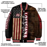 customized louisiana ragin cajuns flag wood brown varsity jacket best selling