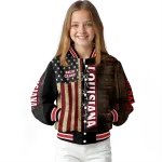 customized louisiana ragin cajuns flag wood brown varsity jacket best selling