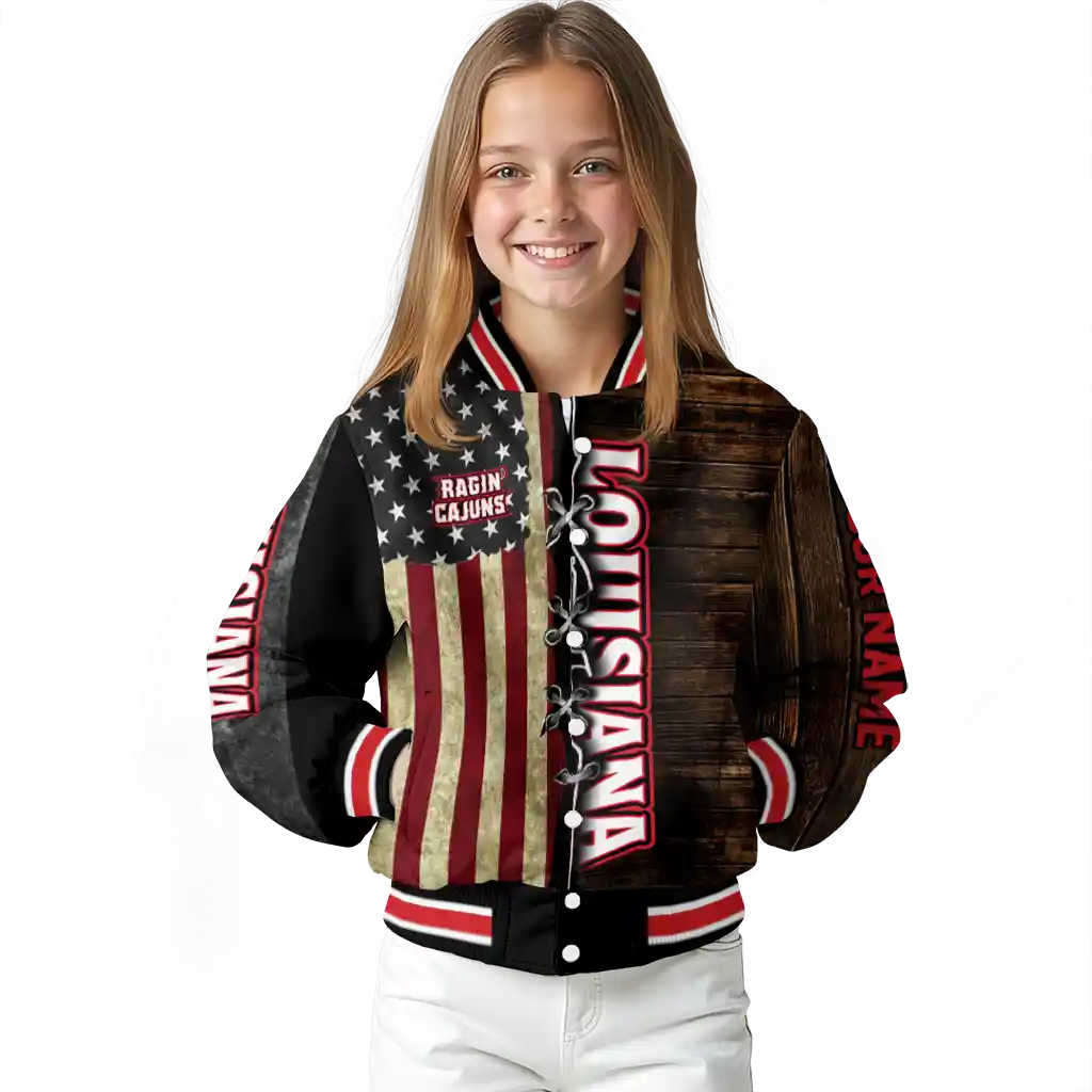 customized louisiana ragin cajuns flag wood brown varsity jacket top rated customized louisiana ragin cajuns flag wood brown varsity jacket top rated