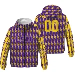 customized lsu tigers lightning strike grid purple windbreaker jacket best selling