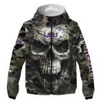customized lsu tigers skull camo camouflage windbreaker jacket best selling