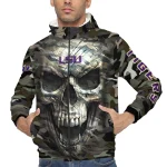 customized lsu tigers skull camo camouflage windbreaker jacket best selling
