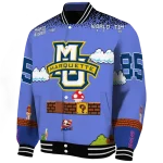 customized marquette golden eagles mario blocks blue black varsity jacket best selling