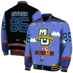 customized marquette golden eagles mario blocks blue black varsity jacket best selling